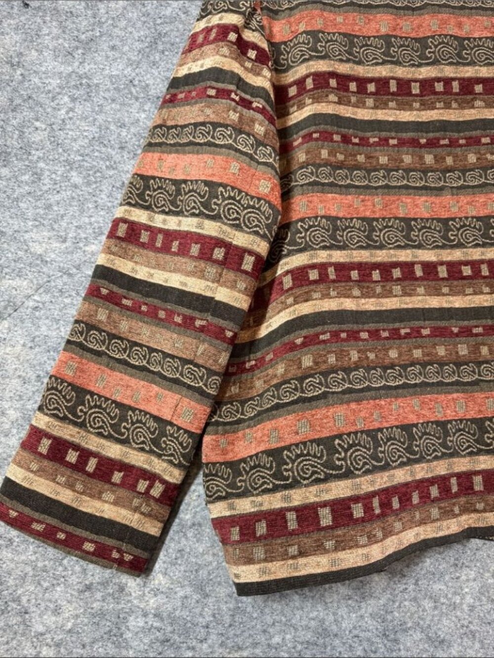 Alfred Dunner Tapestry Jacket Stripe Boho Southwestern Size 18 Chic Festival - Picture 15 of 16